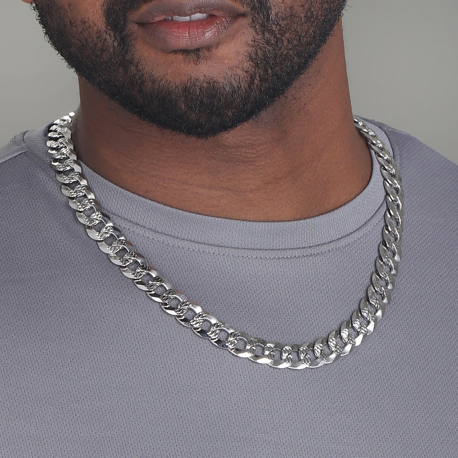 13mm Flat Cuban Link Diamond Cut Chain b
