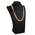 13mm Italian Sterling Silver Flat Cuban Chain 18kt rose gold d
