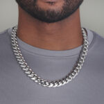 14.5mm Silver Cuban Link Box Clasp Chain b