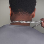 14.5mm Silver Cuban Link Box Clasp Chain c