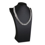 14.5mm Silver Cuban Link Box Clasp Chain d