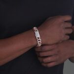 15mm Iced Out Cuban Link Bracelet Rose Gold c