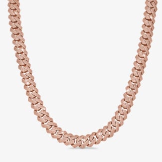 15mm Iced Out Cuban Link Chain Rose Gold - a1
