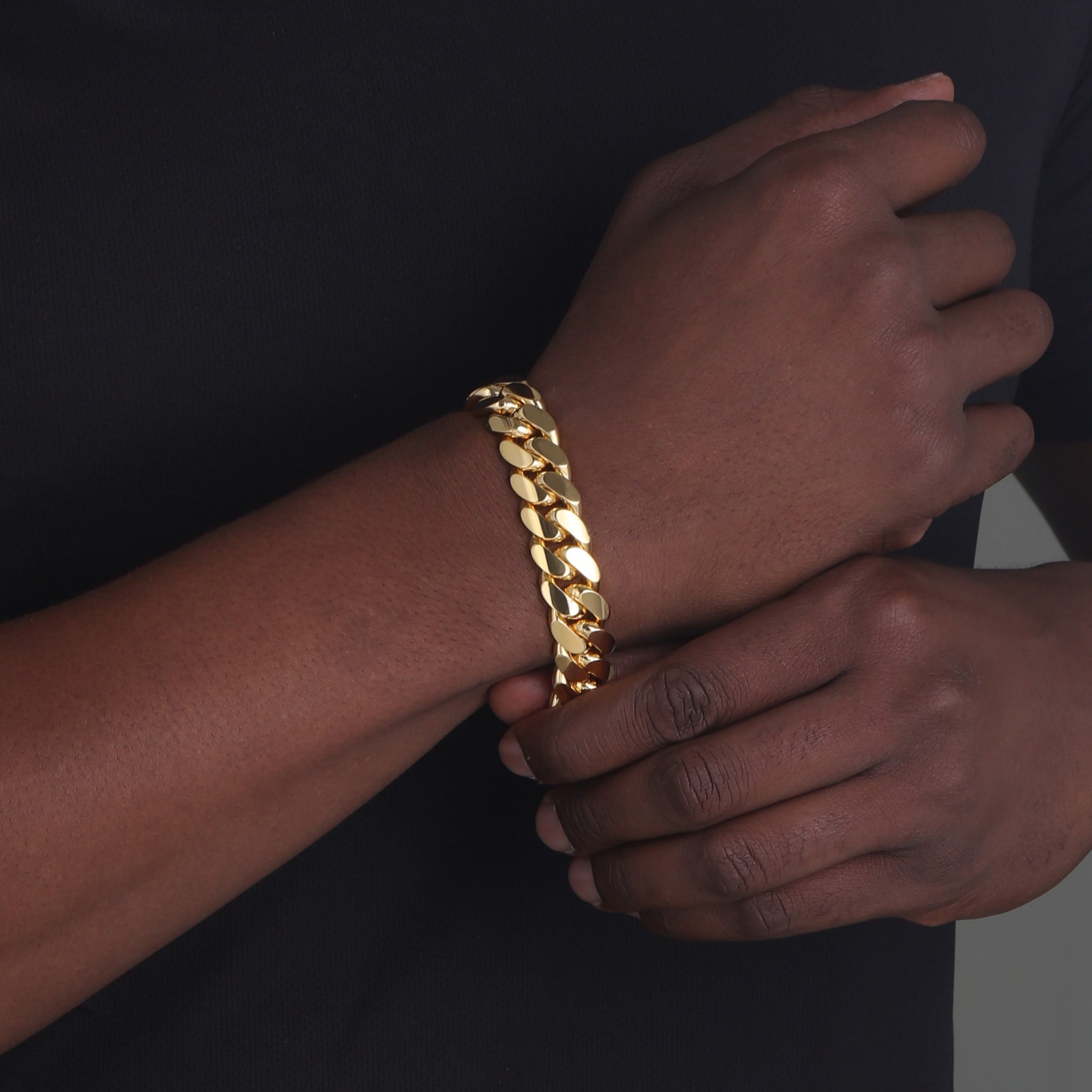 15mm-Premium-Cuban-Link-Snap-Clasp-Bracelet-yellow-gold-b 15mm Premium Cuban Link Snap Clasp Bracelet yellow gold b