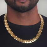 15mm Premium Cuban Link Snap Clasp Chain 18KT Yellow Gold d