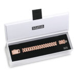 15mm iced out cuban link bracelet rose gold f