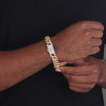 15mm iced out cuban link bracelet yellow gold c