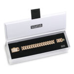 15mm iced out cuban link bracelet yellow gold f