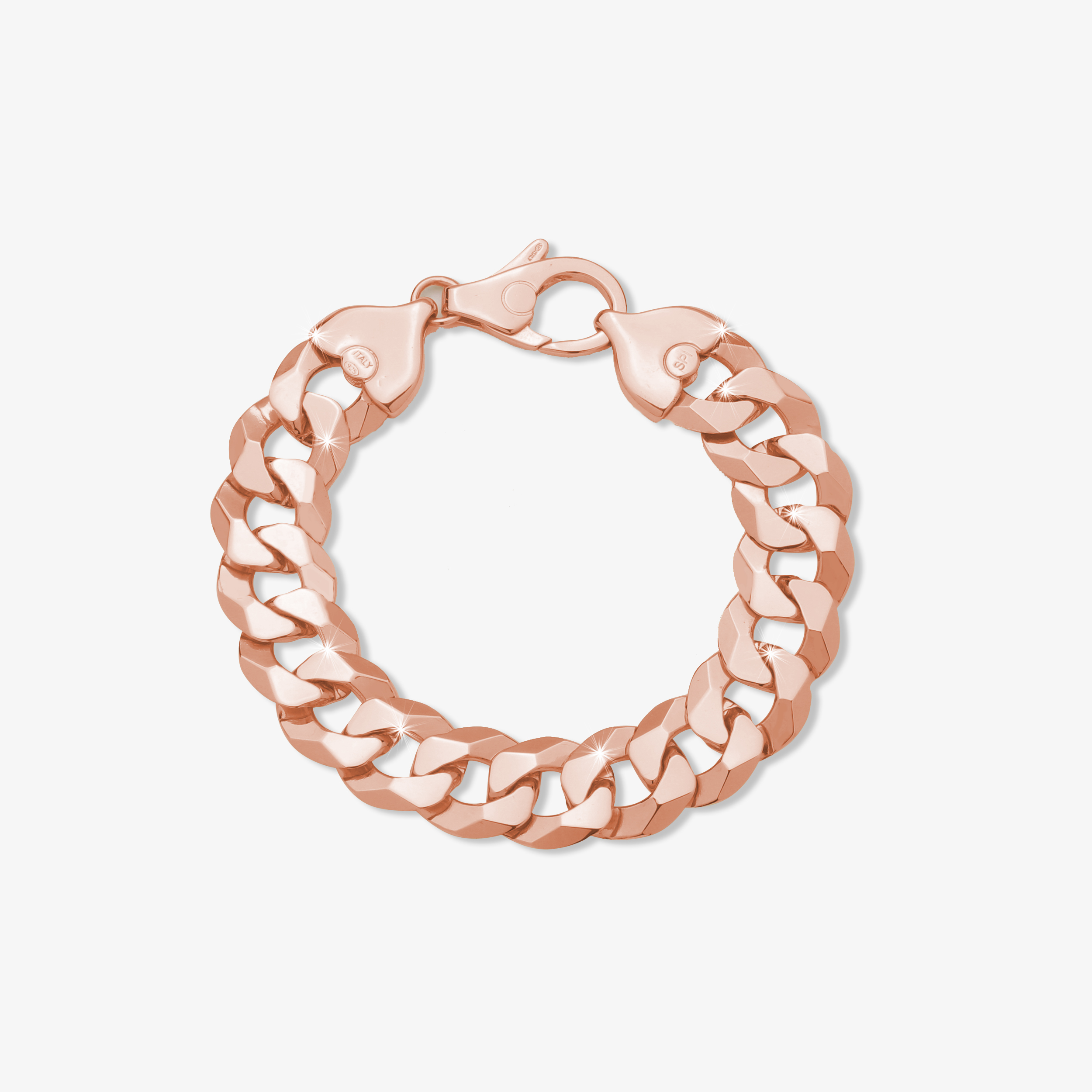 16mm-Flat-Cuban-Link-Bracelet-Rose-Gold-a 16mm Flat Cuban Link Bracelet Rose Gold - a