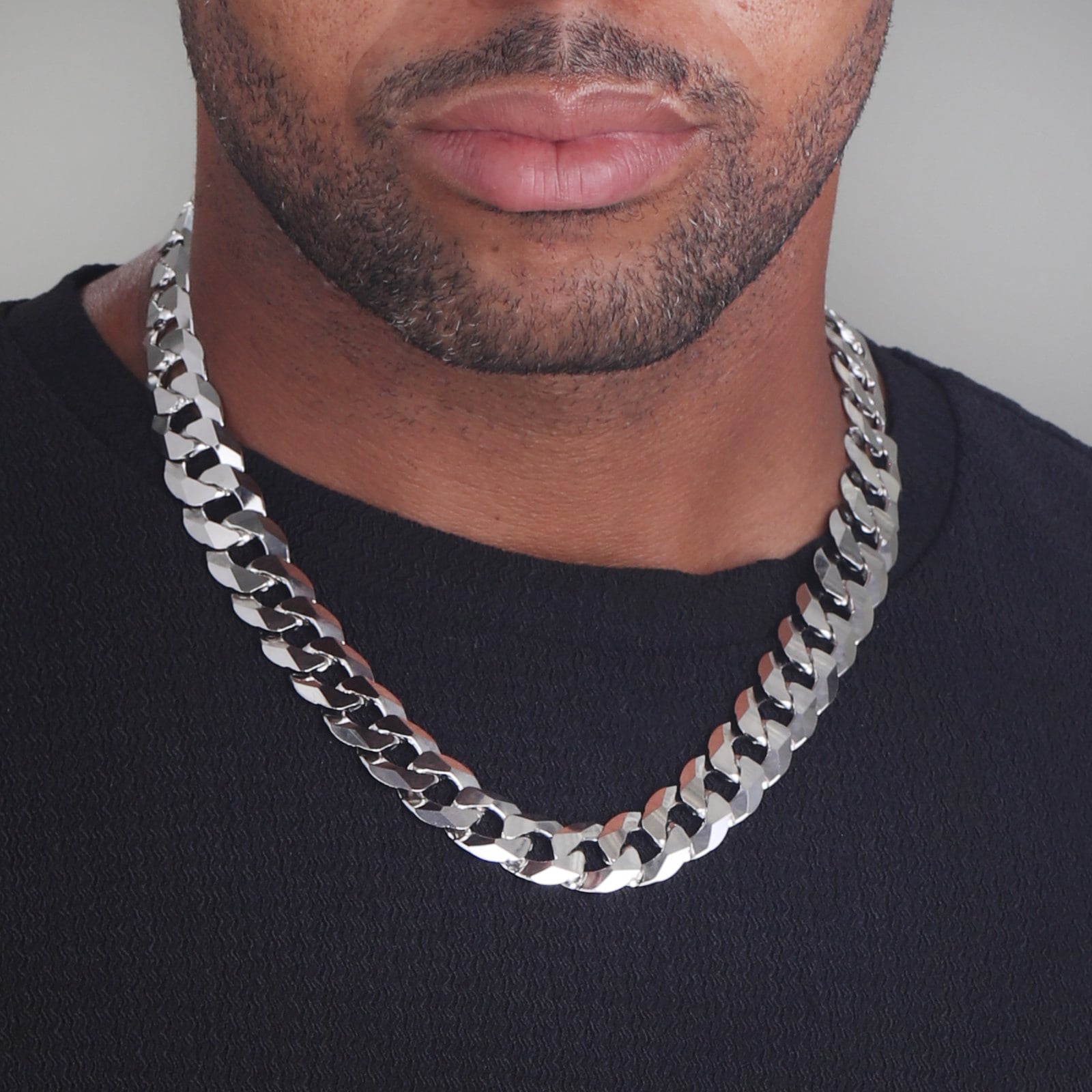 16mm-Flat-Cuban-Link-Chain-Rhodium-b 16mm Flat Cuban Link Chain Rhodium b