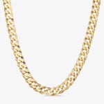 16mm Flat Cuban Link Chain Yellow Gold - a