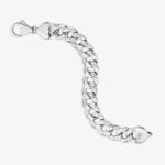 16mm Flat Cuban Link Diamond Cut Bracelet Rhodium d