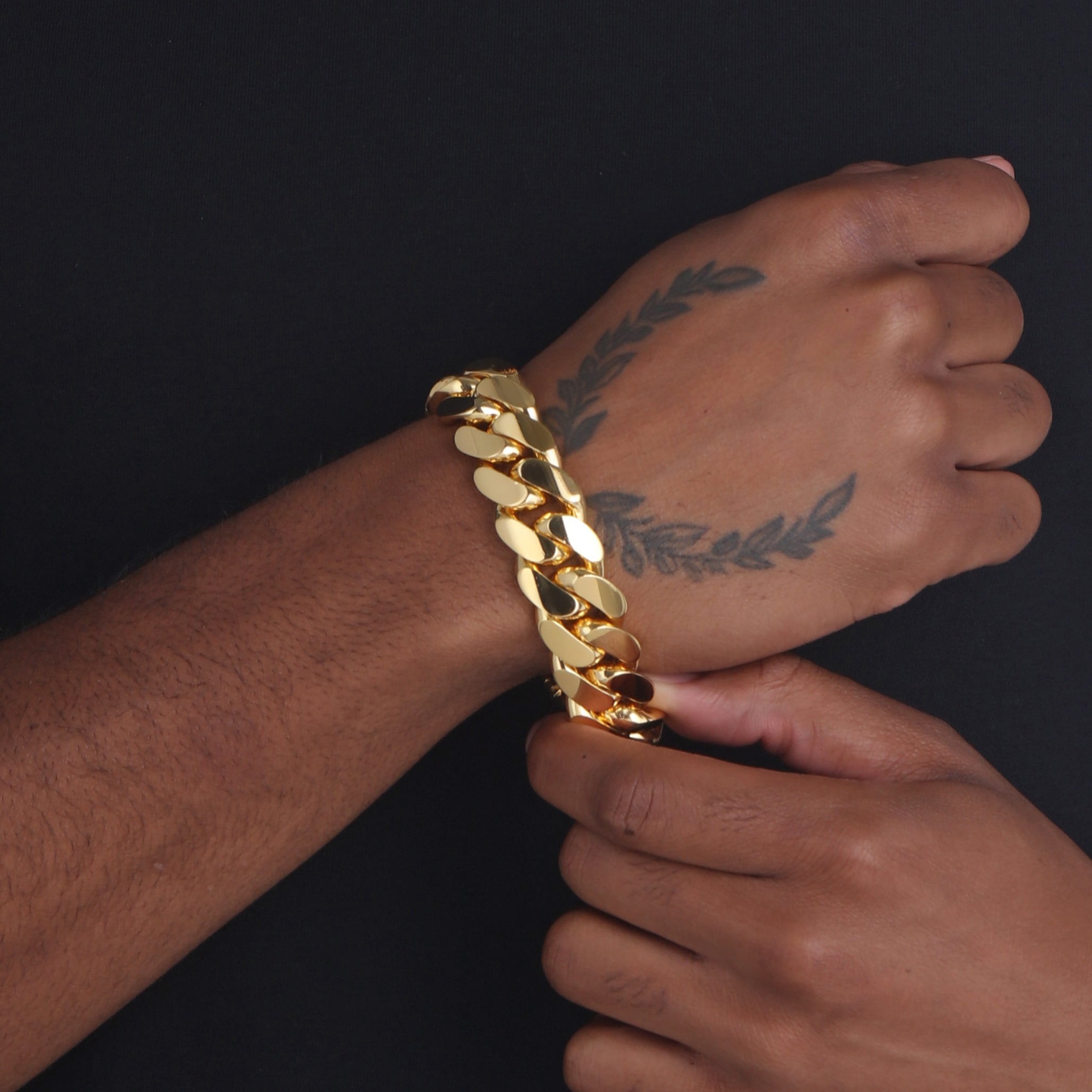20mm-Premium-Cuban-Link-Snap-Clasp-Bracelet-yellow-gold-b 20mm Premium Cuban Link Snap Clasp Bracelet yellow gold b