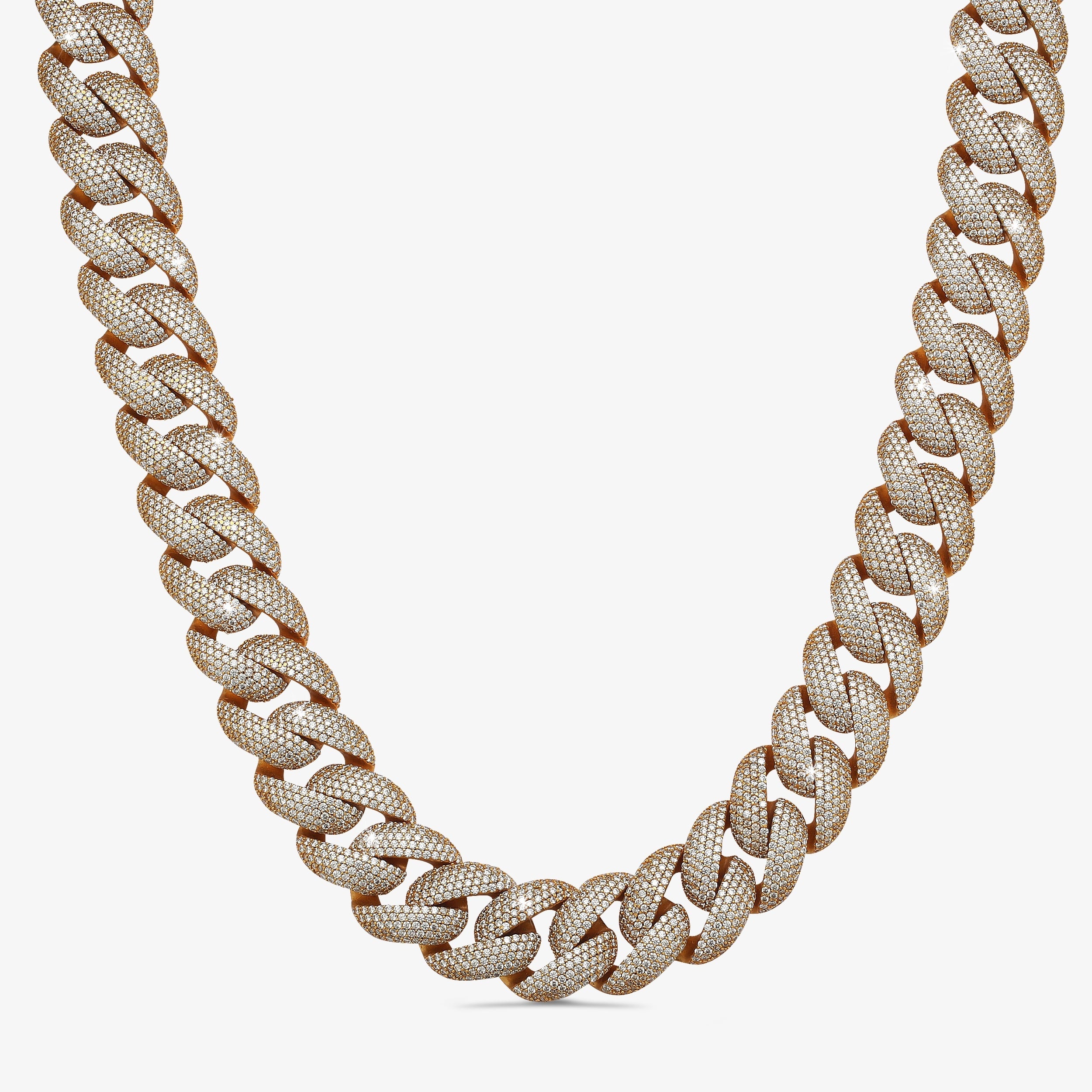 23mm-Iced-Out-Cuban-Link-Chain-Yellow-Gold-a 23mm Iced-Out Cuban Link Chain Yellow Gold - a