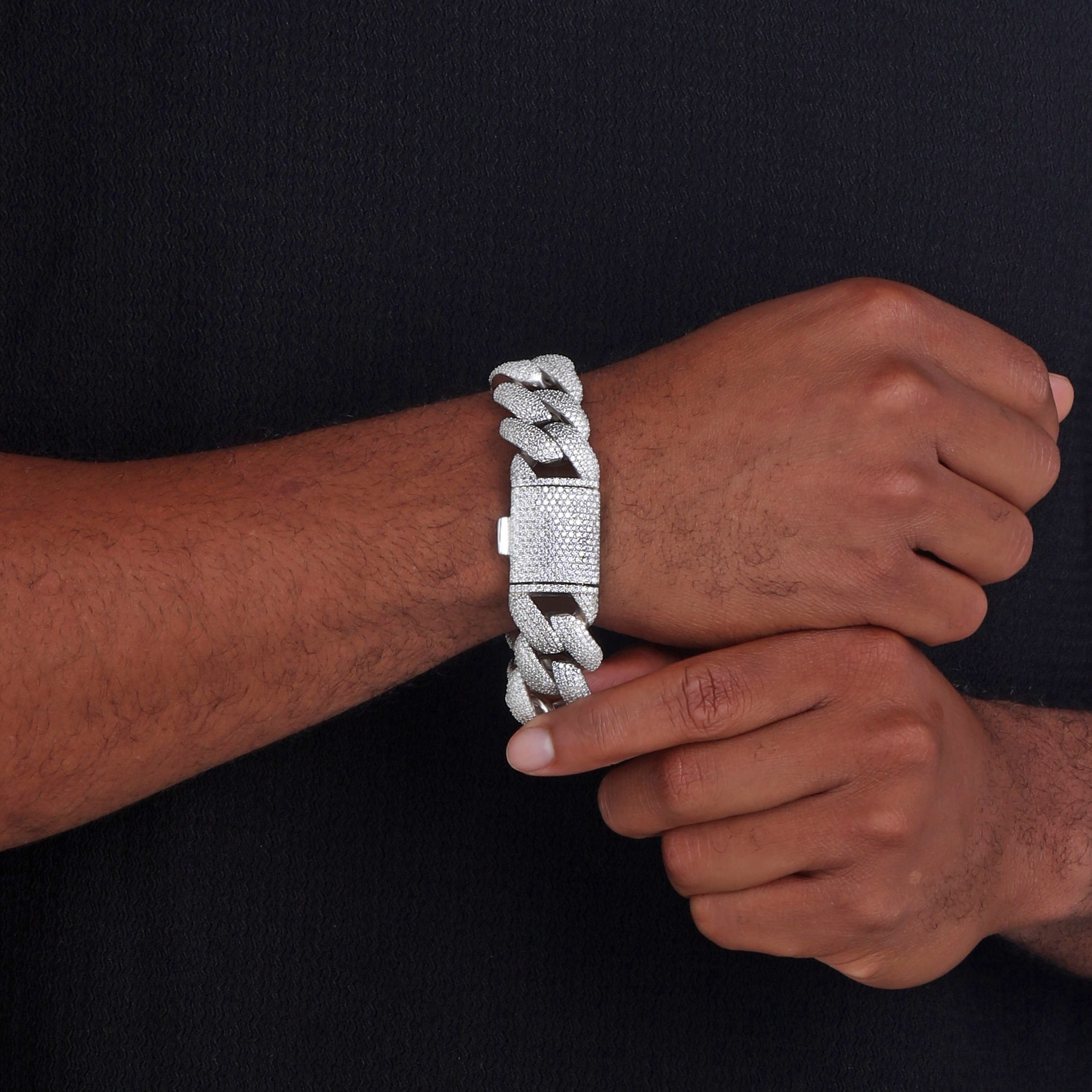 23mm-iced-out-cuban-link-bracelet-silver-c 23mm iced out cuban link bracelet silver c