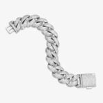 23mm iced out cuban link bracelet silver d