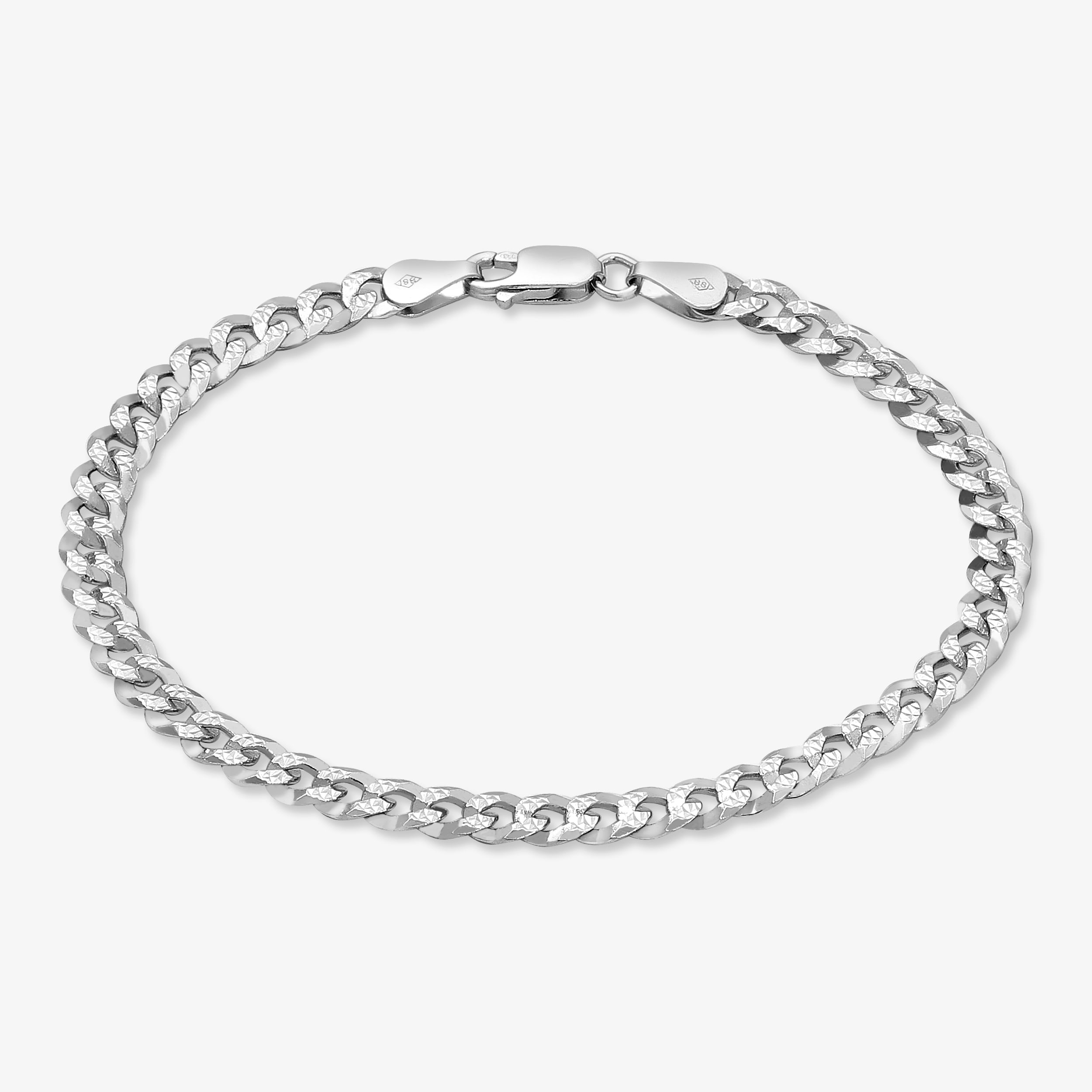5mm-Flat-Cuban-Link-Bracelet-Diamond-Cut-a 5mm Flat Cuban Link Bracelet Diamond Cut - a