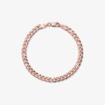 5mm Flat Cuban Link Bracelet Rose Gold - a