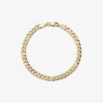 5mm Flat Cuban Link Bracelet Yellow Gold - a