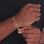 5mm Flat Cuban Link Bracelet Yellow Gold b