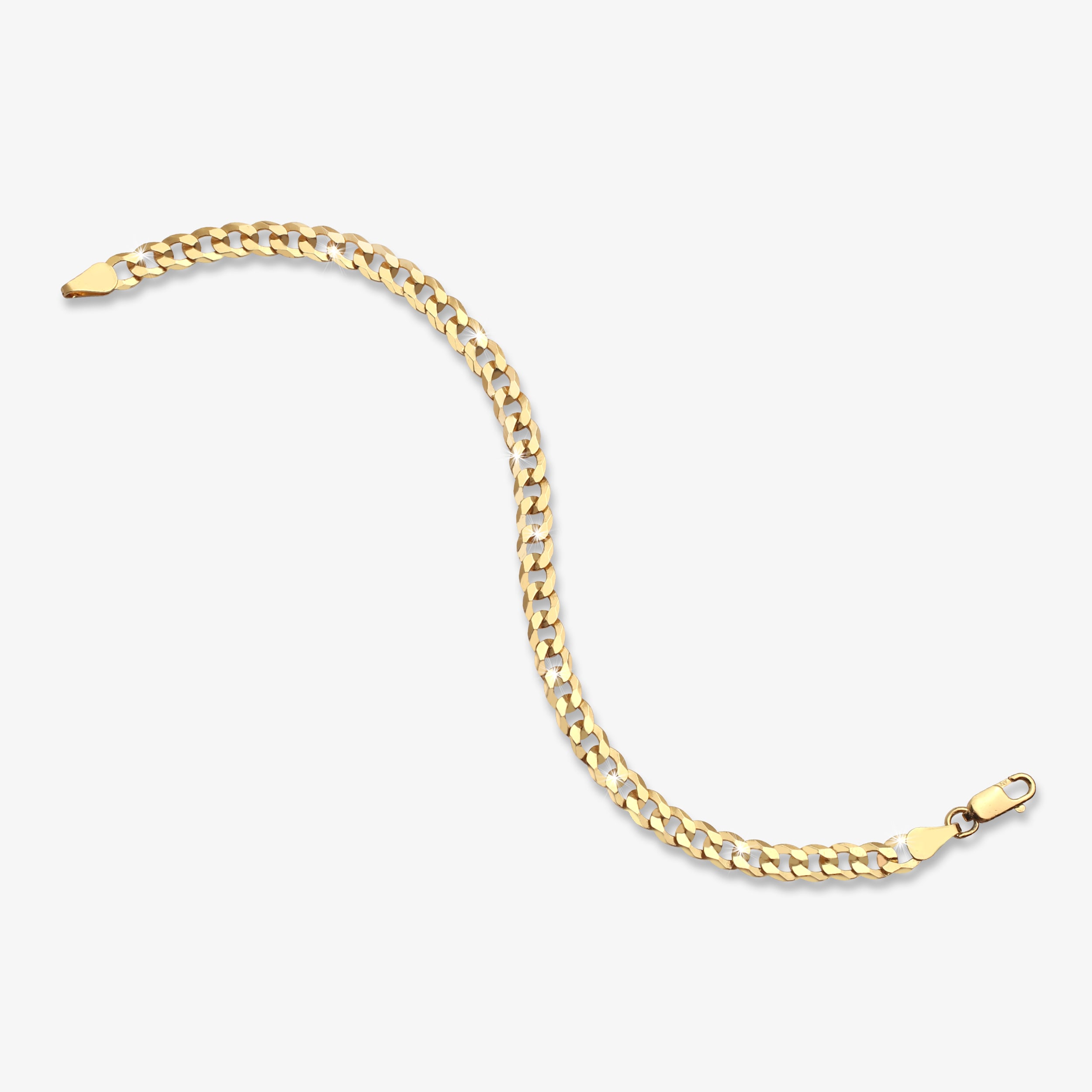 5mm Flat Cuban Link Bracelet Yellow Gold d