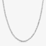5mm Flat Cuban Link Chain Rhodium - a1