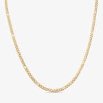 5mm Flat Cuban Link Chain Yellow Gold - a