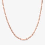 5mm Italian Sterling Silver Flat Cuban Chain 18kt rose gold - a