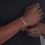 5mm Miami Cuban Lobster Clasp Bracelet Yellow Gold b1