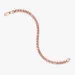 5mm Silver Cuban Link Lobster Bracelet Rose Gold e