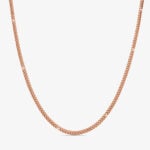 5mm Silver Cuban Link Lobster Chain Rose Gold - a1