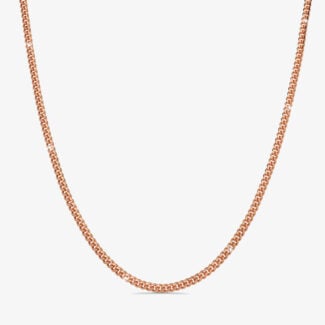 5mm Silver Cuban Link Lobster Chain Rose Gold - a1