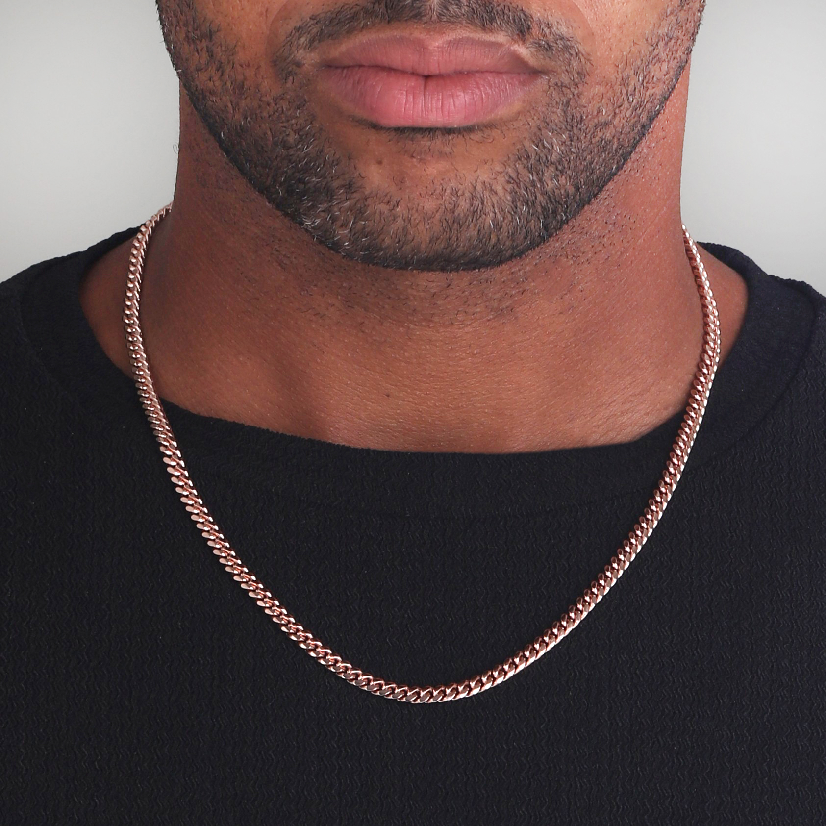 5mm-Silver-Cuban-Link-Lobster-Chain-Rose-Gold-b1 5mm Silver Cuban Link Lobster Chain Rose Gold b1