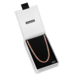 5mm Silver Cuban Link Lobster Chain Rose Gold e