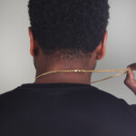5mm Silver Cuban Link Lobster Chain Yellow Gold c1