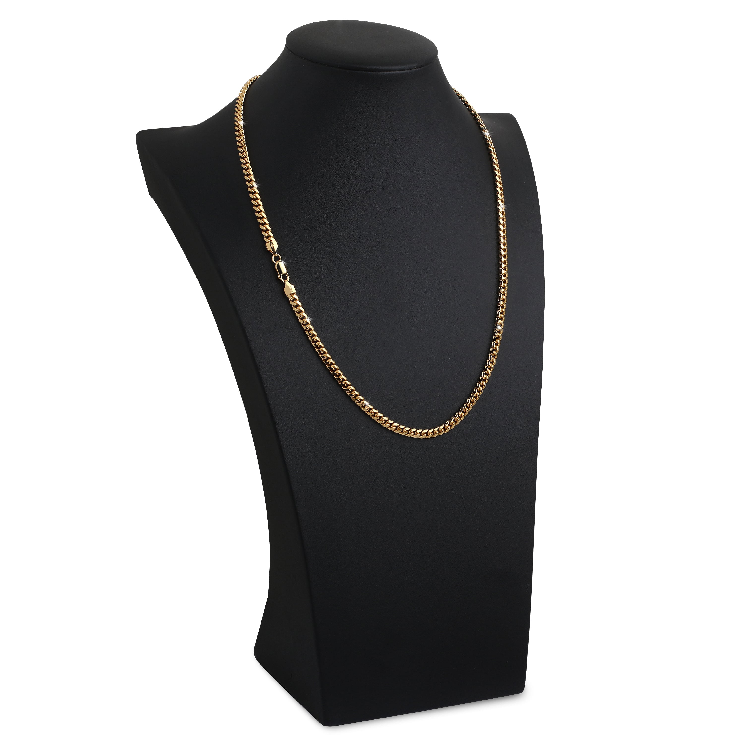 5mm-Silver-Cuban-Link-Lobster-Chain-Yellow-Gold-d 5mm Silver Cuban Link Lobster Chain Yellow Gold d 1