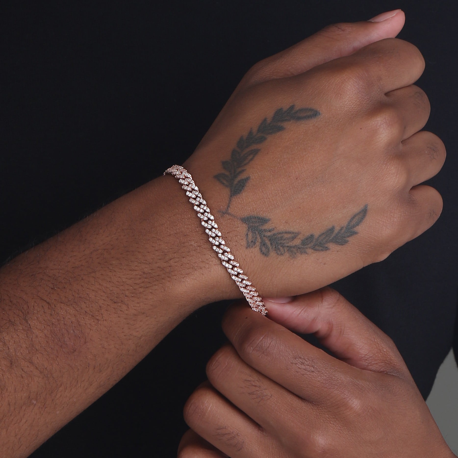 6mm-Iced-Out-Cuban-Link-Bracelet-Rose-Gold-b 6mm Iced Out Cuban Link Bracelet Rose Gold b