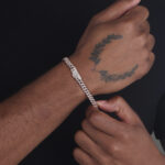 6mm Iced Out Cuban Link Bracelet Rose Gold c