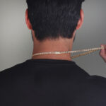 6mm Iced Out Cuban Link Chain Yellow Gold c