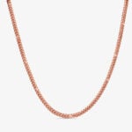6mm Silver Cuban Link Box Clasp Chain Rose Gold - a