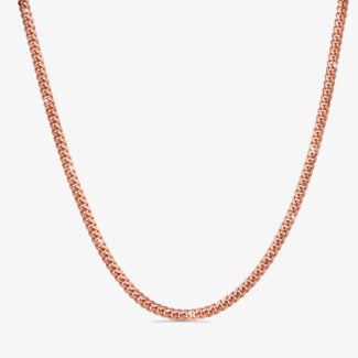 6mm Silver Cuban Link Box Clasp Chain Rose Gold - a