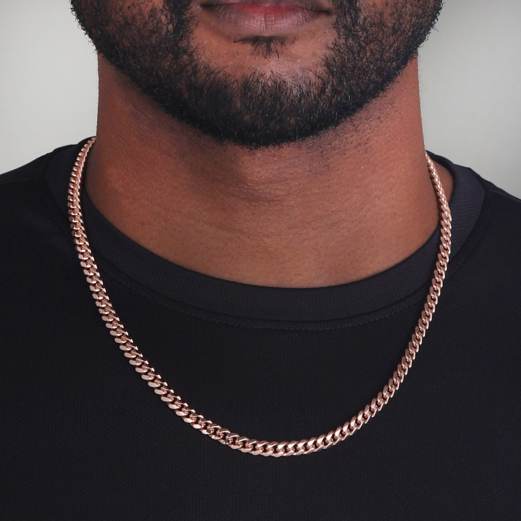 6mm-Silver-Cuban-Link-Box-Clasp-Chain-Rose-Gold-b 6mm Silver Cuban Link Box Clasp Chain Rose Gold b