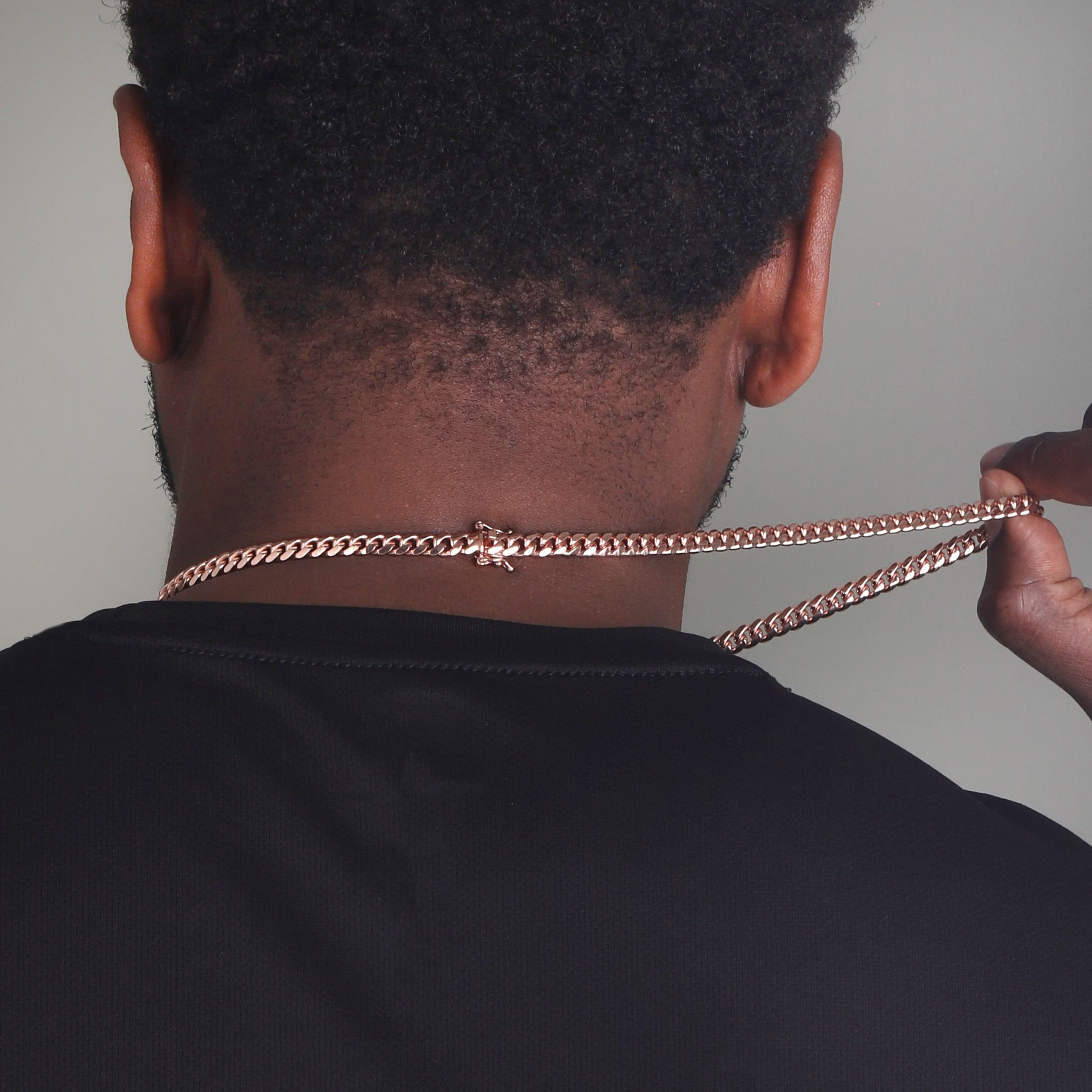 6mm-Silver-Cuban-Link-Box-Clasp-Chain-Rose-Gold-c 6mm Silver Cuban Link Box Clasp Chain Rose Gold c