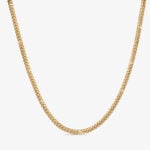 6mm Silver Cuban Link Box Clasp Chain Yellow Gold - a