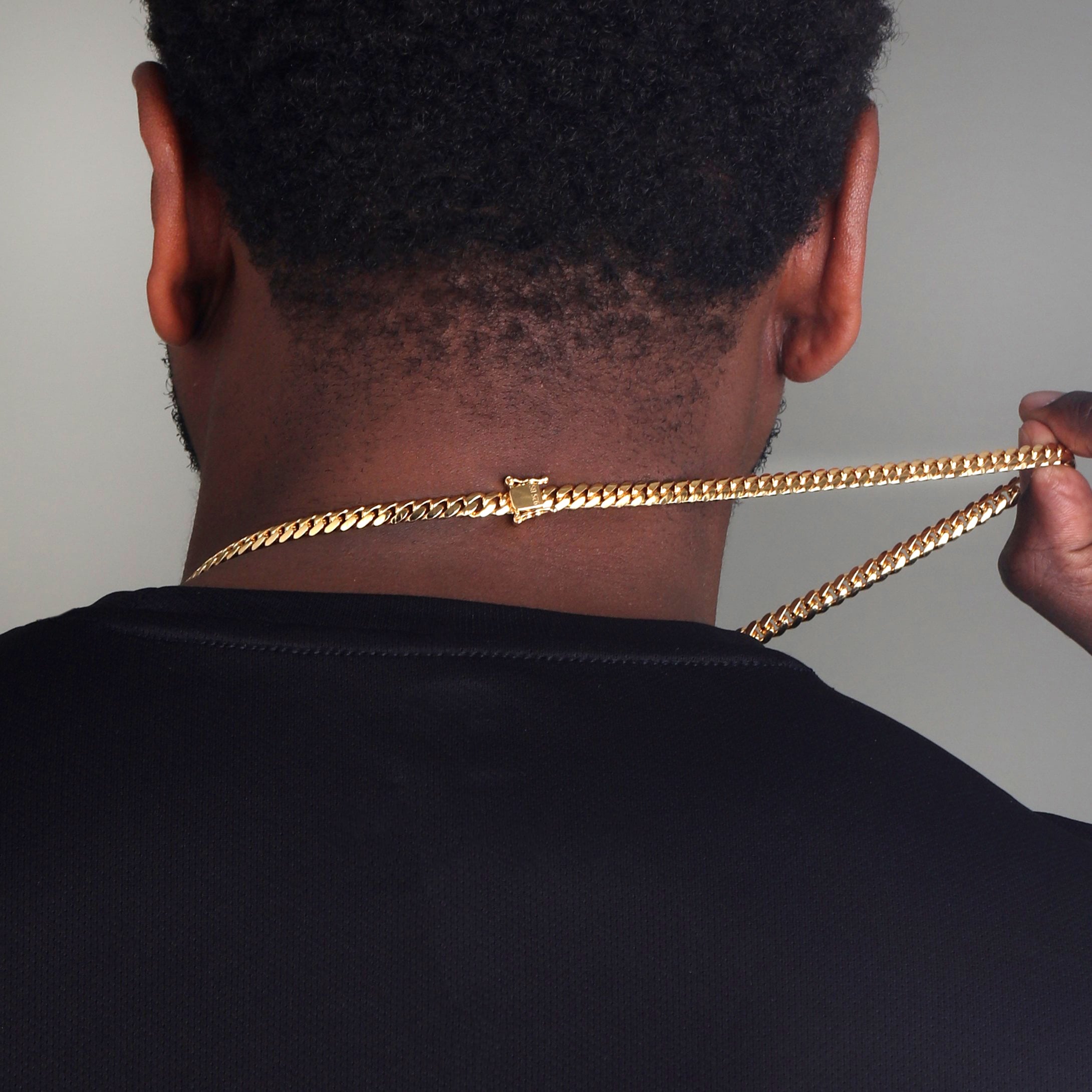 6mm-Silver-Cuban-Link-Box-Clasp-Chain-Yellow-Gold-c 6mm Silver Cuban Link Box Clasp Chain Yellow Gold c