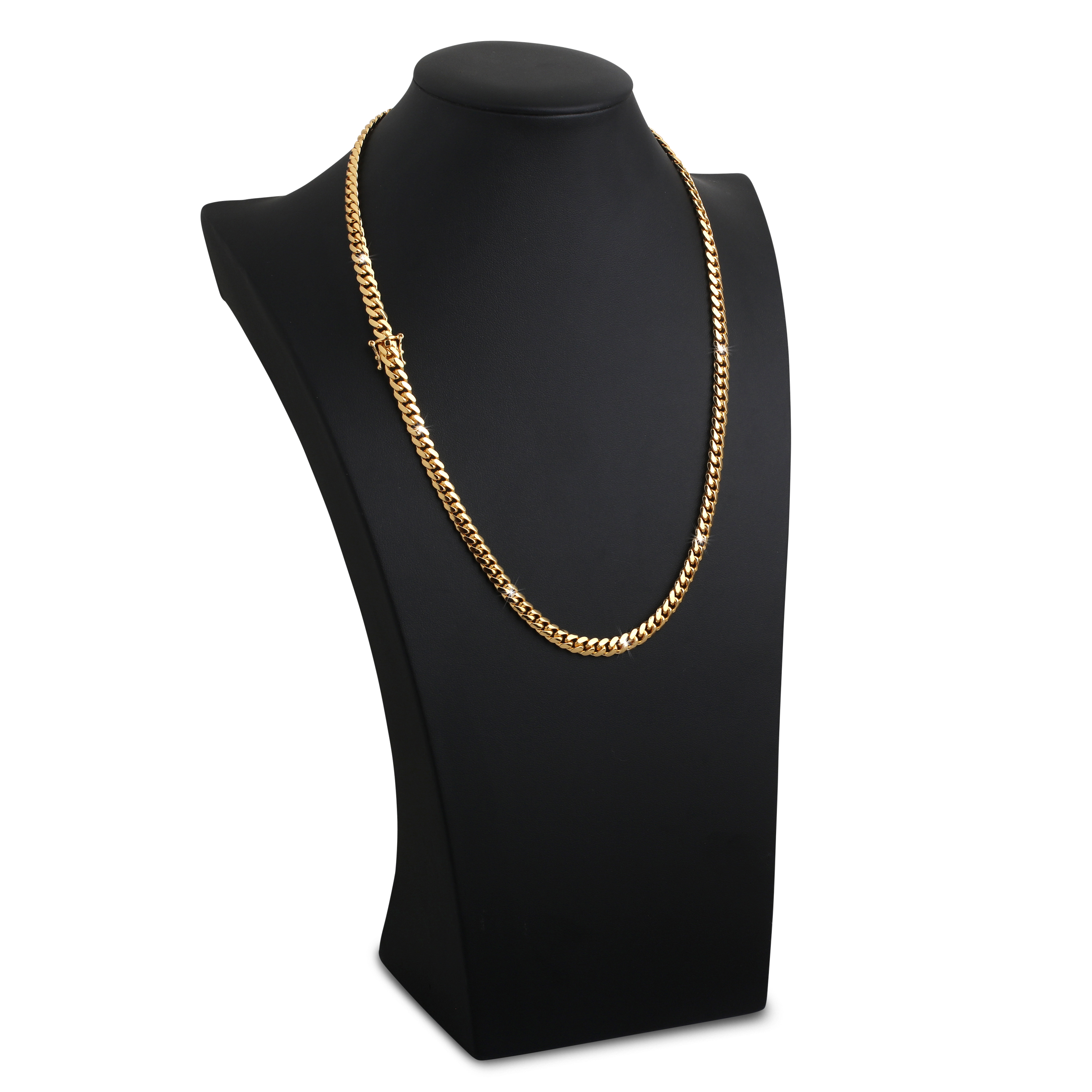 6mm-Silver-Cuban-Link-Box-Clasp-Chain-Yellow-Gold-d 6mm Silver Cuban Link Box Clasp Chain Yellow Gold d