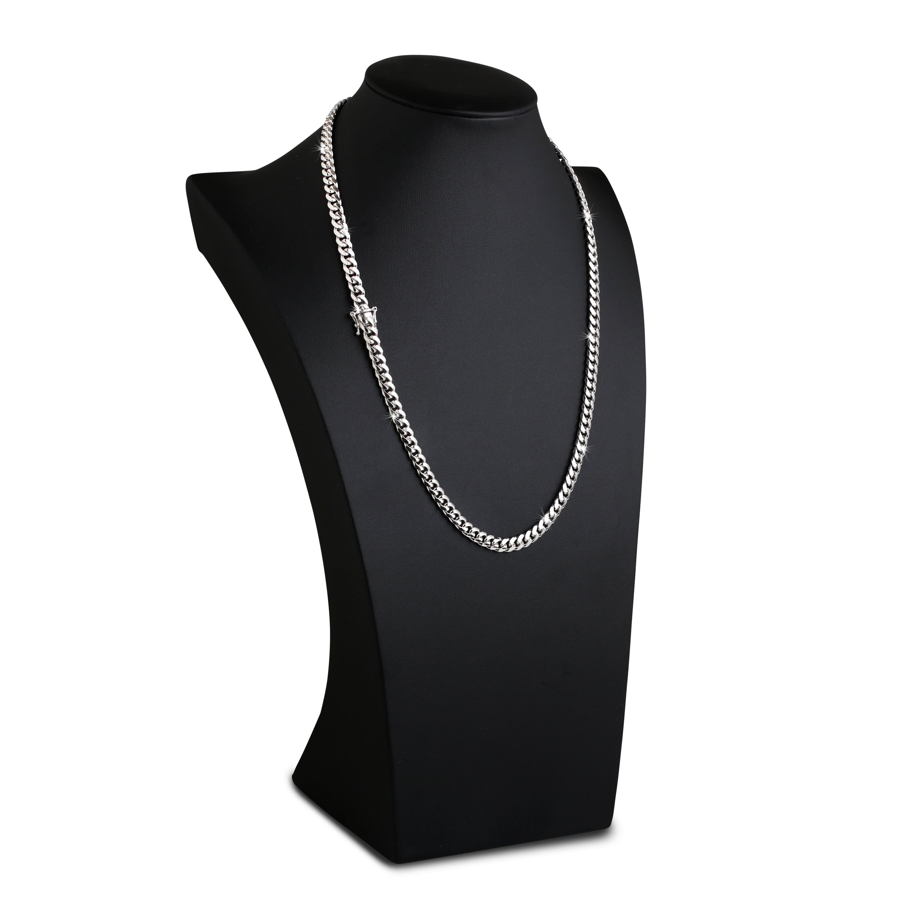 6mm-Silver-Cuban-Link-Box-Clasp-Chain-d 6mm Silver Cuban Link Box Clasp Chain d