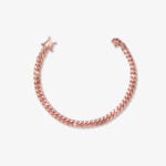 6mm cuban link box clasp bracelet rose gold - a