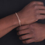 6mm cuban link box clasp bracelet rose gold b