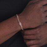 6mm cuban link box clasp bracelet rose gold c